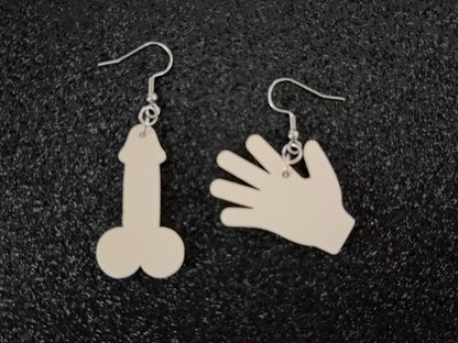 Bachelorette Earrings: Laser Cut Acrylic Anatmical Earrings, D Earrings, BDE, Novelty Earrings, Gag Gift, Hen Do, Best Gift For Her/Him/Them