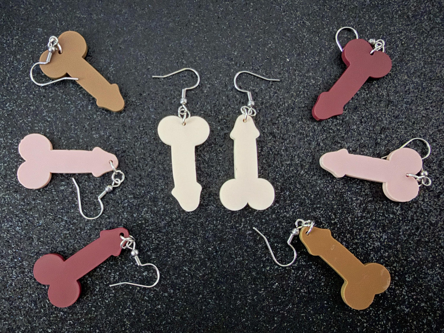 Bachelorette Earrings: Laser Cut Acrylic Anatmical Earrings, D Earrings, BDE, Novelty Earrings, Gag Gift, Hen Do, Best Gift For Her/Him/Them