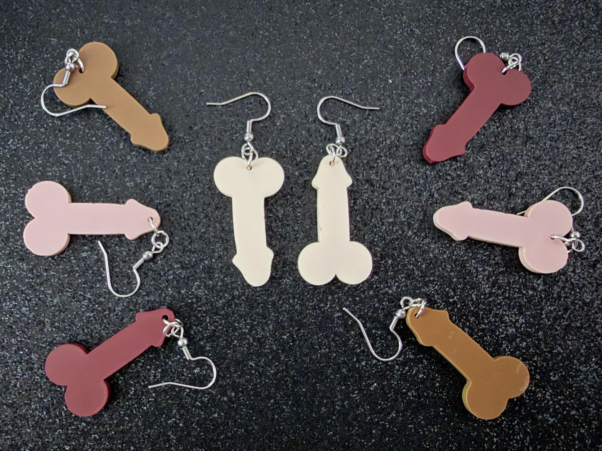 Bachelorette Earrings: Laser Cut Acrylic Anatmical Earrings, D Earrings, BDE, Novelty Earrings, Gag Gift, Hen Do, Best Gift For Her/Him/Them