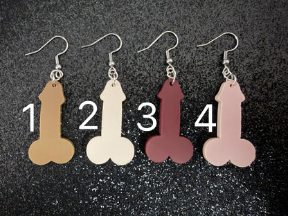 Bachelorette Earrings: Laser Cut Acrylic Anatmical Earrings, D Earrings, BDE, Novelty Earrings, Gag Gift, Hen Do, Best Gift For Her/Him/Them