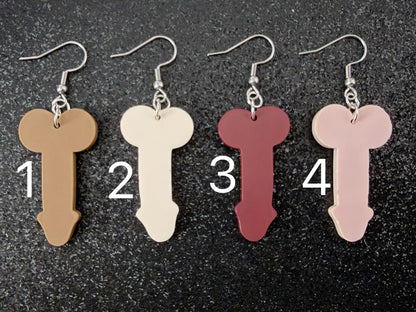 Bachelorette Earrings: Laser Cut Acrylic Anatmical Earrings, D Earrings, BDE, Novelty Earrings, Gag Gift, Hen Do, Best Gift For Her/Him/Them