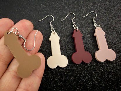 Bachelorette Earrings: Laser Cut Acrylic Anatmical Earrings, D Earrings, BDE, Novelty Earrings, Gag Gift, Hen Do, Best Gift For Her/Him/Them