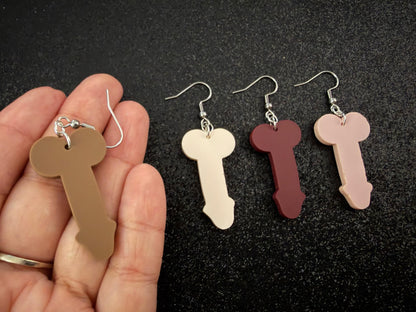 Bachelorette Earrings: Laser Cut Acrylic Anatmical Earrings, D Earrings, BDE, Novelty Earrings, Gag Gift, Hen Do, Best Gift For Her/Him/Them