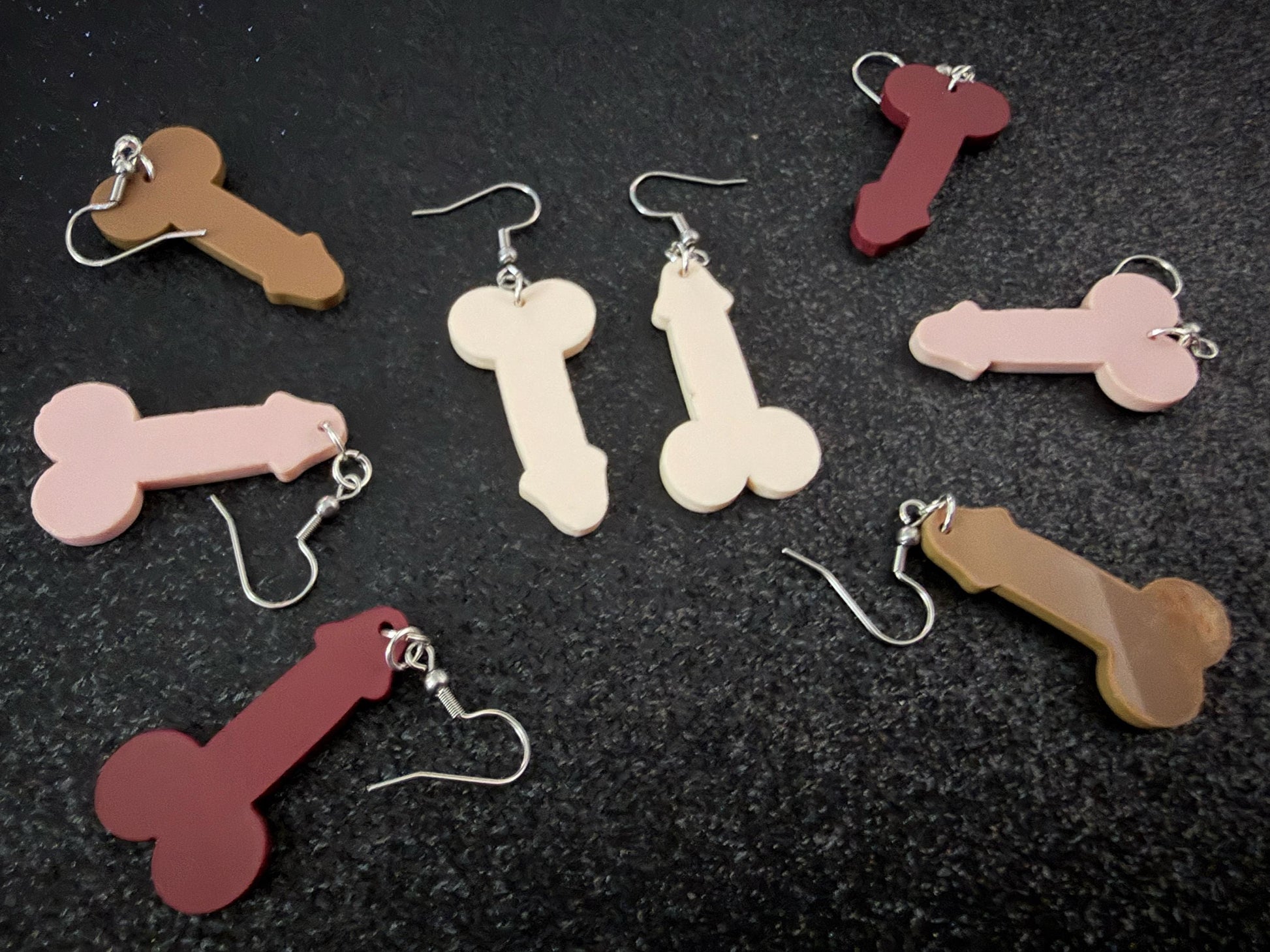 Bachelorette Earrings: Laser Cut Acrylic Anatmical Earrings, D Earrings, BDE, Novelty Earrings, Gag Gift, Hen Do, Best Gift For Her/Him/Them