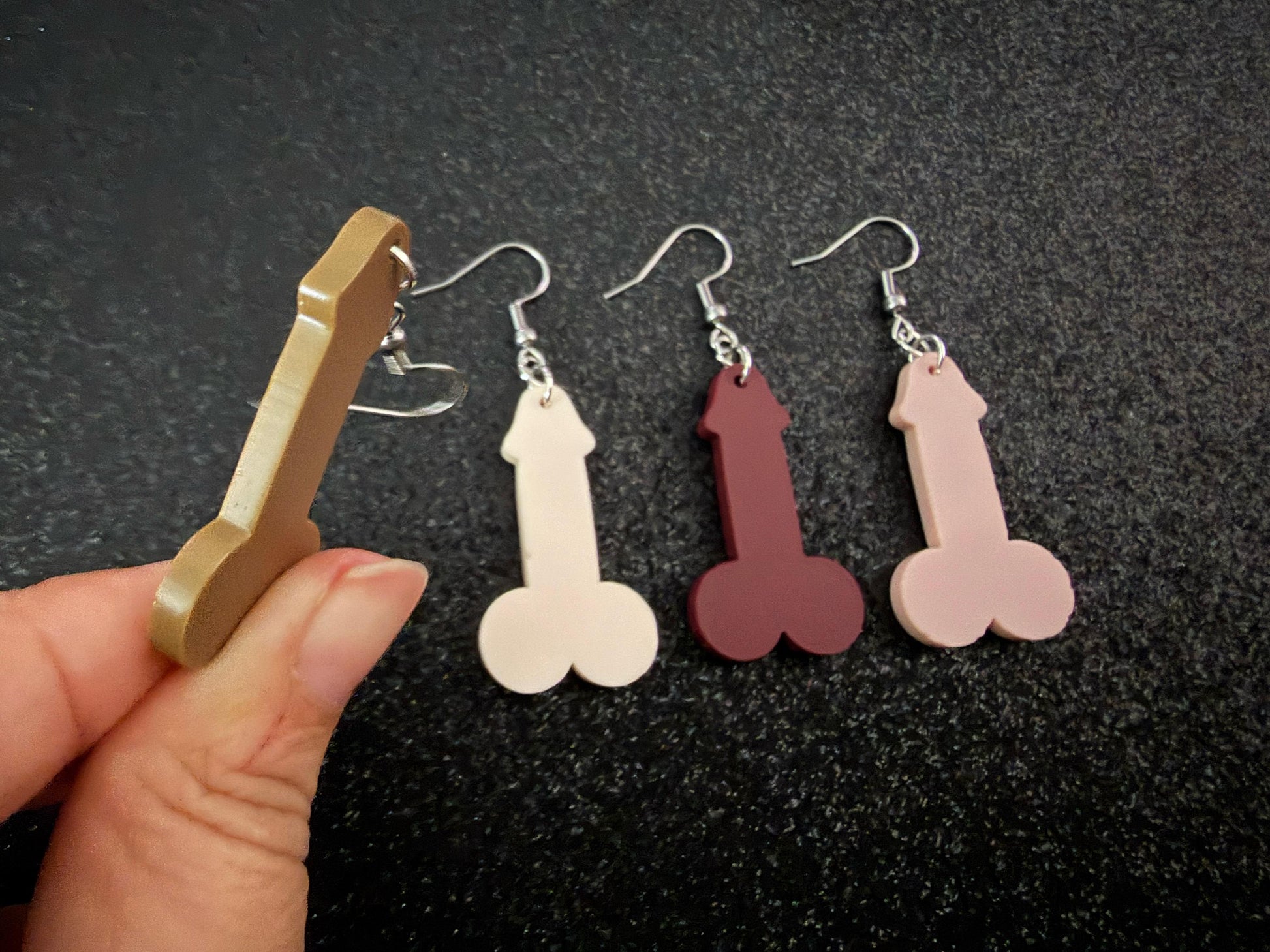 Bachelorette Earrings: Laser Cut Acrylic Anatmical Earrings, D Earrings, BDE, Novelty Earrings, Gag Gift, Hen Do, Best Gift For Her/Him/Them