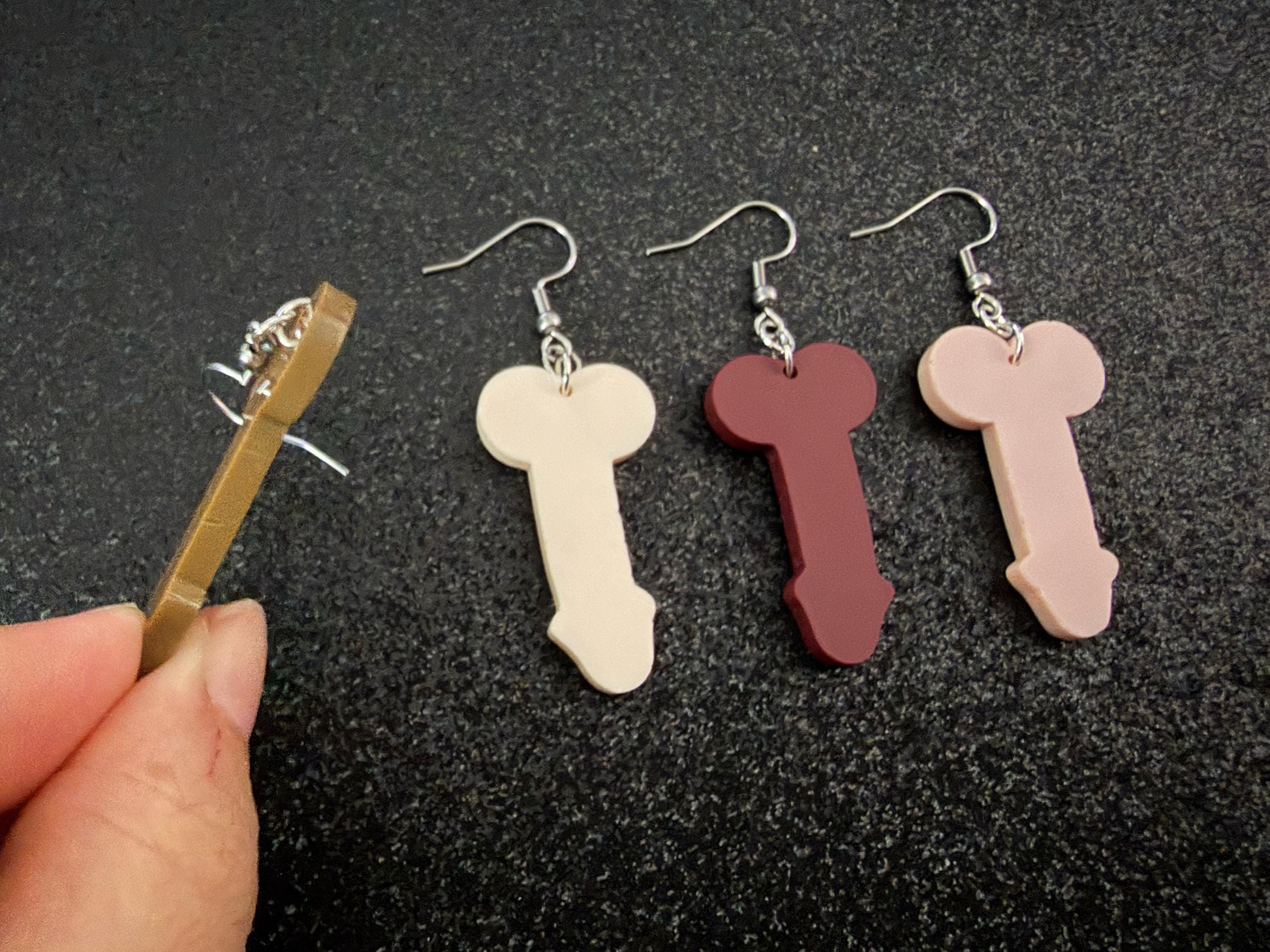 Bachelorette Earrings: Laser Cut Acrylic Anatmical Earrings, D Earrings, BDE, Novelty Earrings, Gag Gift, Hen Do, Best Gift For Her/Him/Them