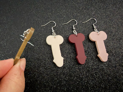 Bachelorette Earrings: Laser Cut Acrylic Anatmical Earrings, D Earrings, BDE, Novelty Earrings, Gag Gift, Hen Do, Best Gift For Her/Him/Them