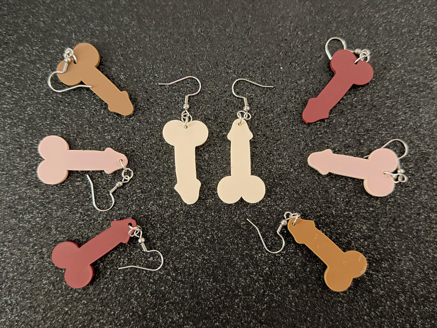 Bachelorette Earrings: Laser Cut Acrylic Anatmical Earrings, D Earrings, BDE, Novelty Earrings, Gag Gift, Hen Do, Best Gift For Her/Him/Them