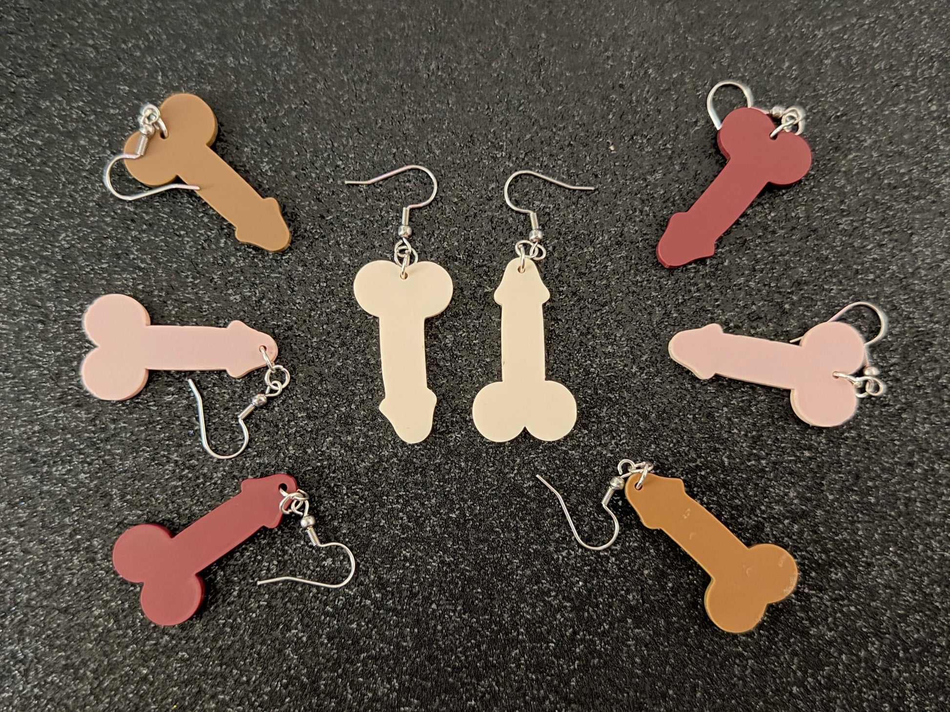 Bachelorette Earrings: Laser Cut Acrylic Anatmical Earrings, D Earrings, BDE, Novelty Earrings, Gag Gift, Hen Do, Best Gift For Her/Him/Them