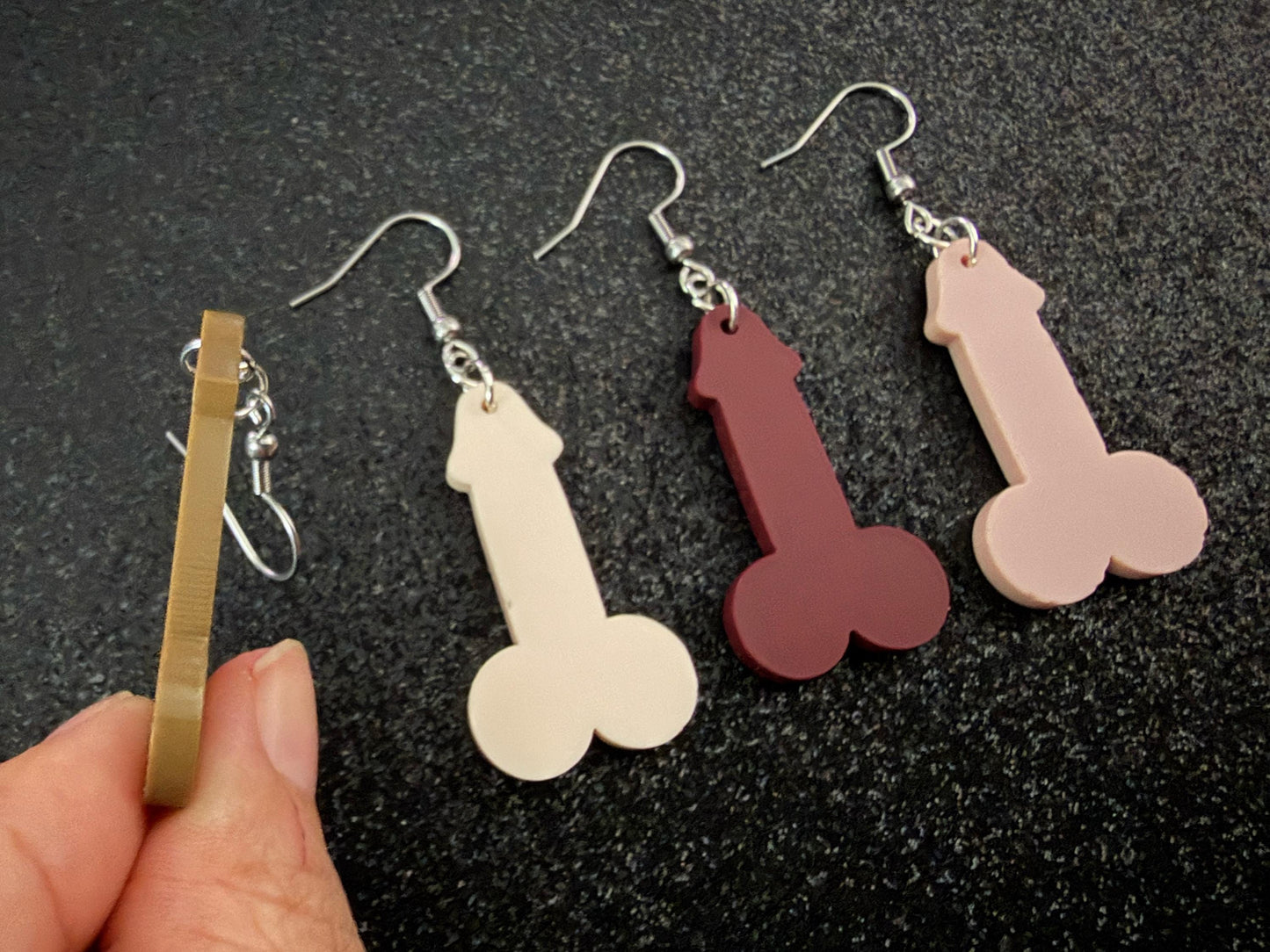 Bachelorette Earrings: Laser Cut Acrylic Anatmical Earrings, D Earrings, BDE, Novelty Earrings, Gag Gift, Hen Do, Best Gift For Her/Him/Them