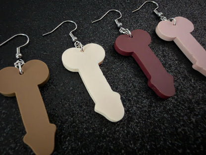 Bachelorette Earrings: Laser Cut Acrylic Anatmical Earrings, D Earrings, BDE, Novelty Earrings, Gag Gift, Hen Do, Best Gift For Her/Him/Them