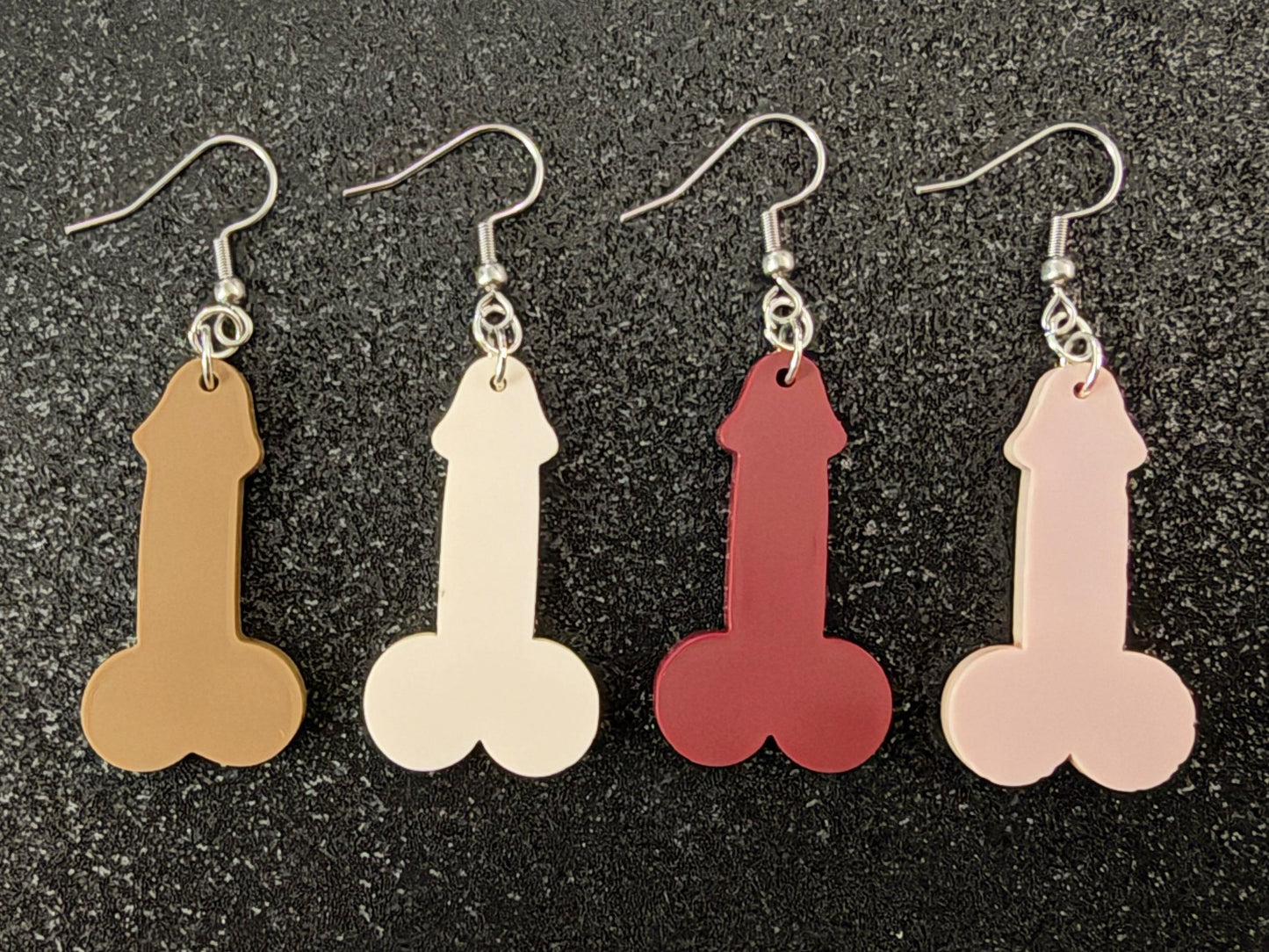 Bachelorette Earrings: Laser Cut Acrylic Anatmical Earrings, D Earrings, BDE, Novelty Earrings, Gag Gift, Hen Do, Best Gift For Her/Him/Them