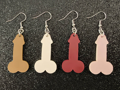 Bachelorette Earrings: Laser Cut Acrylic Anatmical Earrings, D Earrings, BDE, Novelty Earrings, Gag Gift, Hen Do, Best Gift For Her/Him/Them