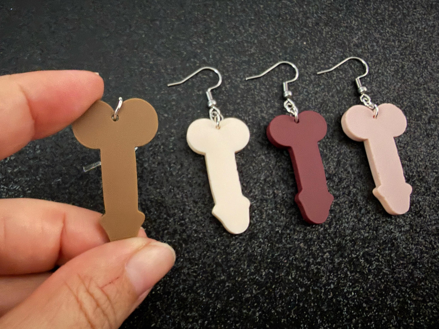 Bachelorette Earrings: Laser Cut Acrylic Anatmical Earrings, D Earrings, BDE, Novelty Earrings, Gag Gift, Hen Do, Best Gift For Her/Him/Them