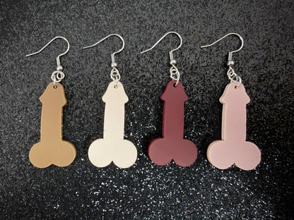 Bachelorette Earrings: Laser Cut Acrylic Anatmical Earrings, D Earrings, BDE, Novelty Earrings, Gag Gift, Hen Do, Best Gift For Her/Him/Them