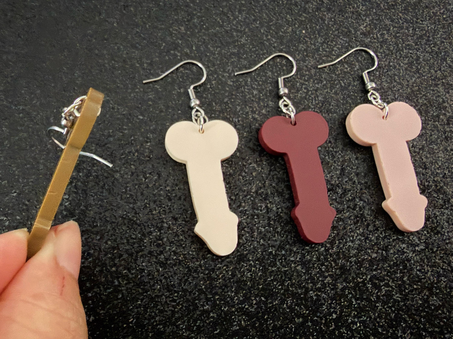 Bachelorette Earrings: Laser Cut Acrylic Anatmical Earrings, D Earrings, BDE, Novelty Earrings, Gag Gift, Hen Do, Best Gift For Her/Him/Them