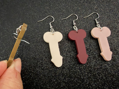 Bachelorette Earrings: Laser Cut Acrylic Anatmical Earrings, D Earrings, BDE, Novelty Earrings, Gag Gift, Hen Do, Best Gift For Her/Him/Them