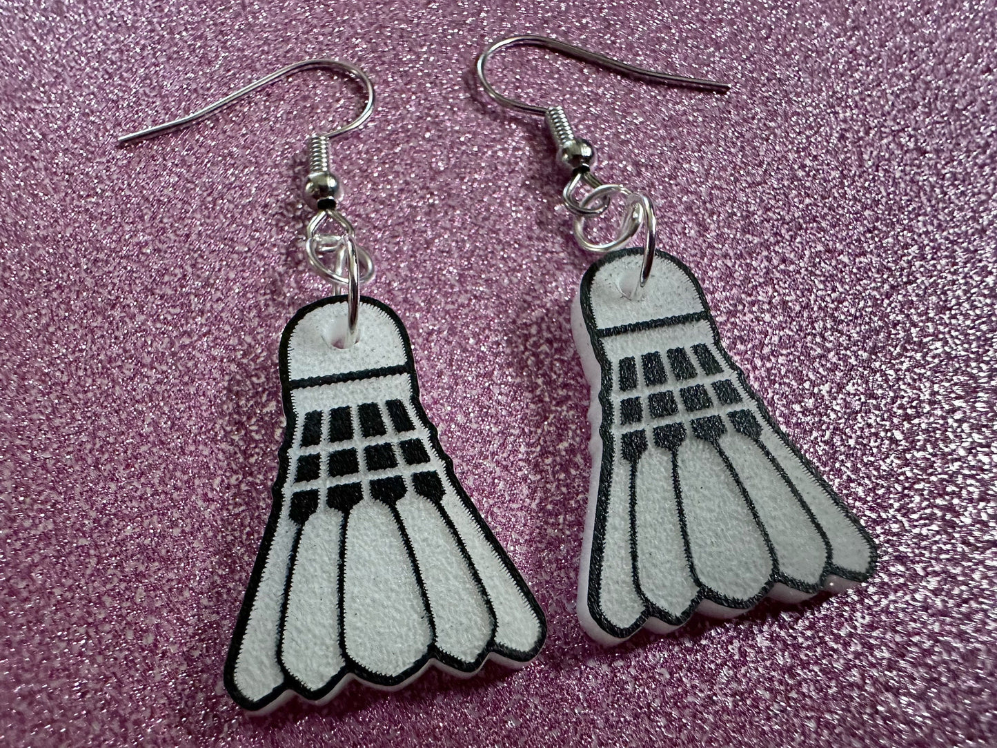 Badminton Earrings: Laser Cut Acrylic Birdie Earrings, Shuttlecock, Sports, Game, Hobby, Shuttlecocks, Birdies, Best Gifts for Her/Him/Them