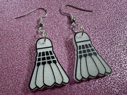 Badminton Earrings: Laser Cut Acrylic Birdie Earrings, Shuttlecock, Sports, Game, Hobby, Shuttlecocks, Birdies, Best Gifts for Her/Him/Them