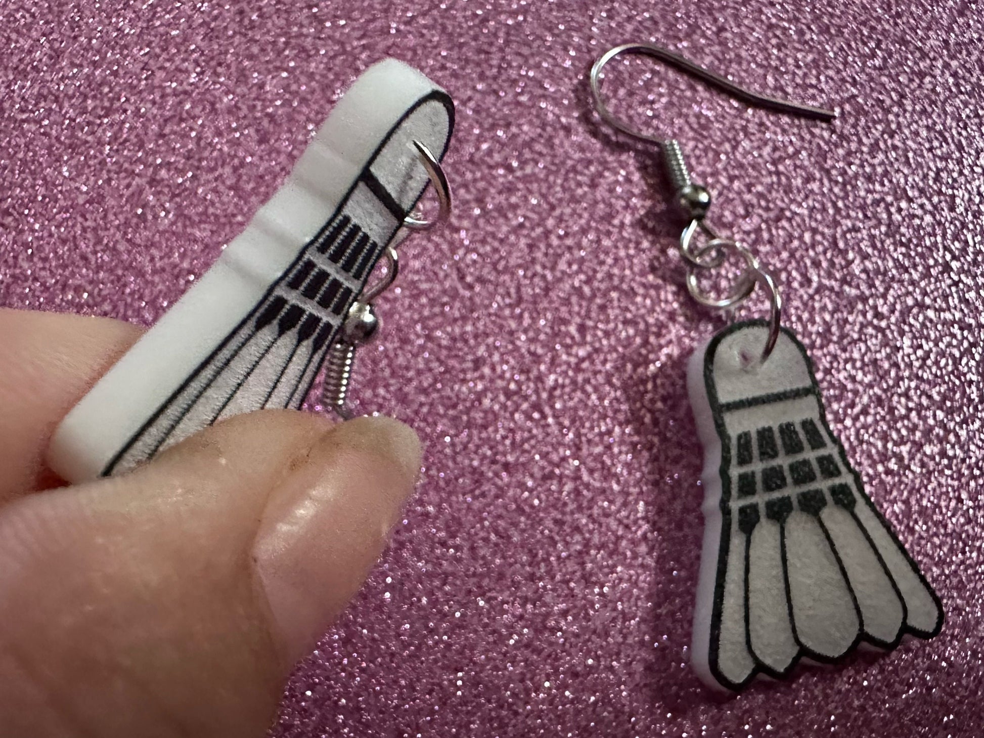 Badminton Earrings: Laser Cut Acrylic Birdie Earrings, Shuttlecock, Sports, Game, Hobby, Shuttlecocks, Birdies, Best Gifts for Her/Him/Them