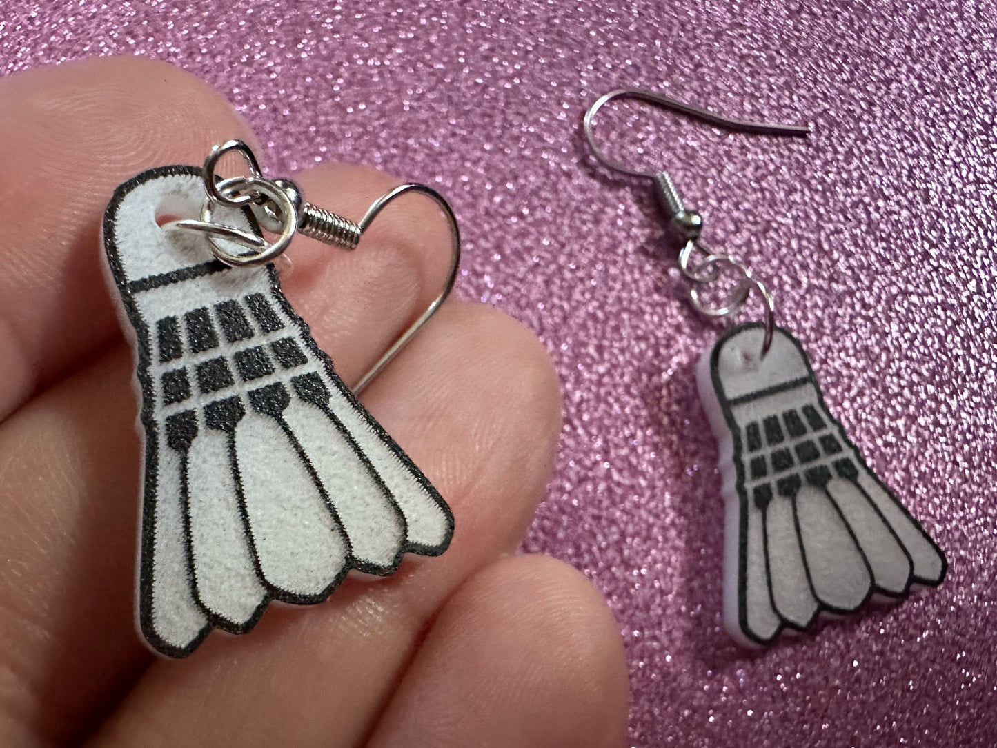 Badminton Earrings: Laser Cut Acrylic Birdie Earrings, Shuttlecock, Sports, Game, Hobby, Shuttlecocks, Birdies, Best Gifts for Her/Him/Them