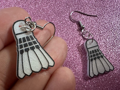 Badminton Earrings: Laser Cut Acrylic Birdie Earrings, Shuttlecock, Sports, Game, Hobby, Shuttlecocks, Birdies, Best Gifts for Her/Him/Them