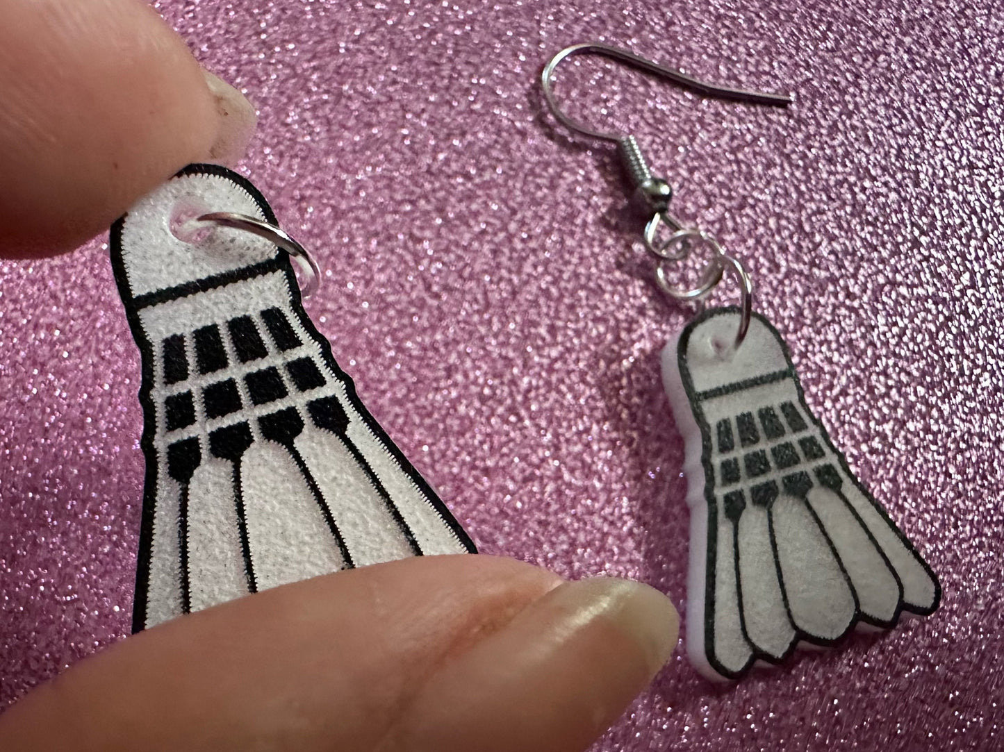 Badminton Earrings: Laser Cut Acrylic Birdie Earrings, Shuttlecock, Sports, Game, Hobby, Shuttlecocks, Birdies, Best Gifts for Her/Him/Them