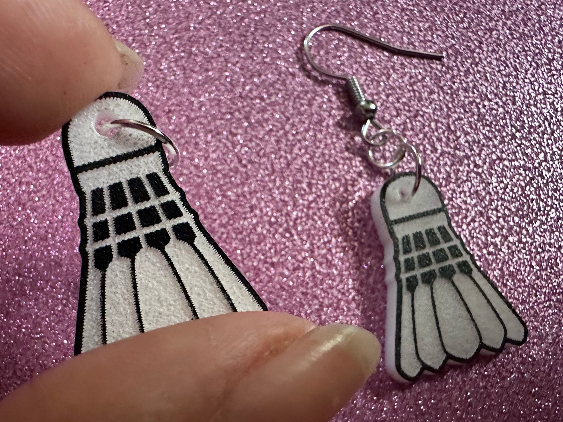 Badminton Earrings: Laser Cut Acrylic Birdie Earrings, Shuttlecock, Sports, Game, Hobby, Shuttlecocks, Birdies, Best Gifts for Her/Him/Them