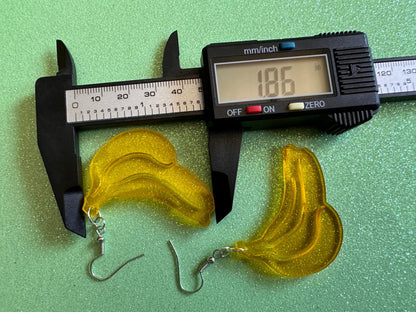 Banana Bunch Earrings: Laser Cut Acrylic Bananas, Fruit, Food Earrings, Breakfast, Food Earrings, Best Gifts for Her/Him/Them