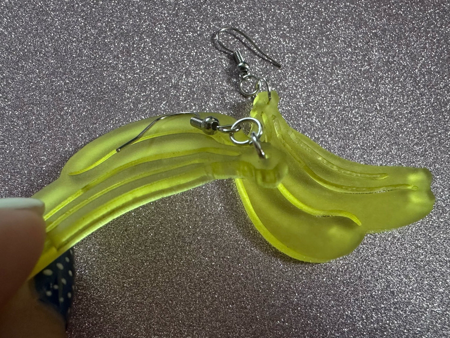 Banana Bunch Earrings: Laser Cut Acrylic Bananas, Fruit, Food Earrings, Breakfast, Food Earrings, Best Gifts for Her/Him/Them