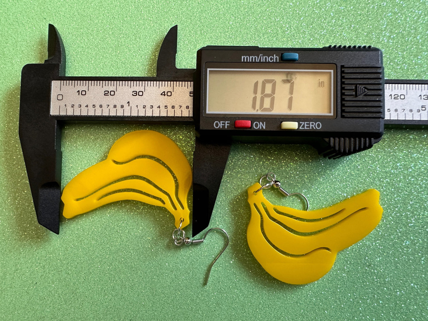 Banana Bunch Earrings: Laser Cut Acrylic Bananas, Fruit, Food Earrings, Breakfast, Food Earrings, Gifts for Her/Him/Them