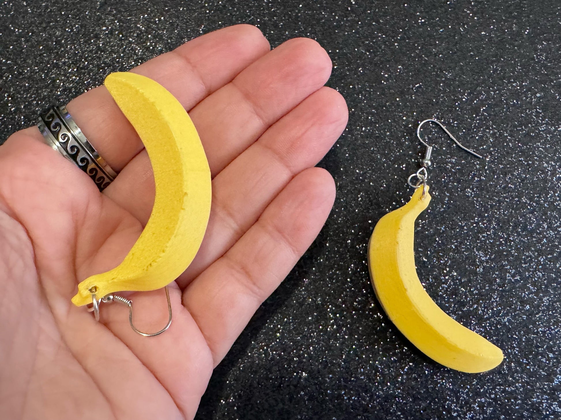 Banana Earrings: 3D Printed Bananas, Fruit, Food Earrings, Breakfast, Food Earrings, Best Gifts for Her/Him/Them
