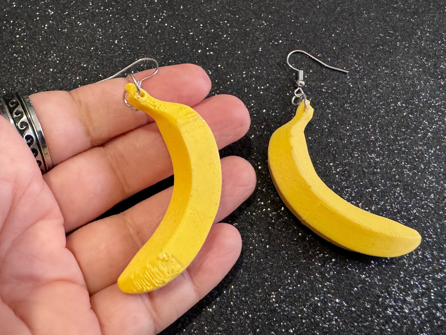 Banana Earrings: 3D Printed Bananas, Fruit, Food Earrings, Breakfast, Food Earrings, Best Gifts for Her/Him/Them