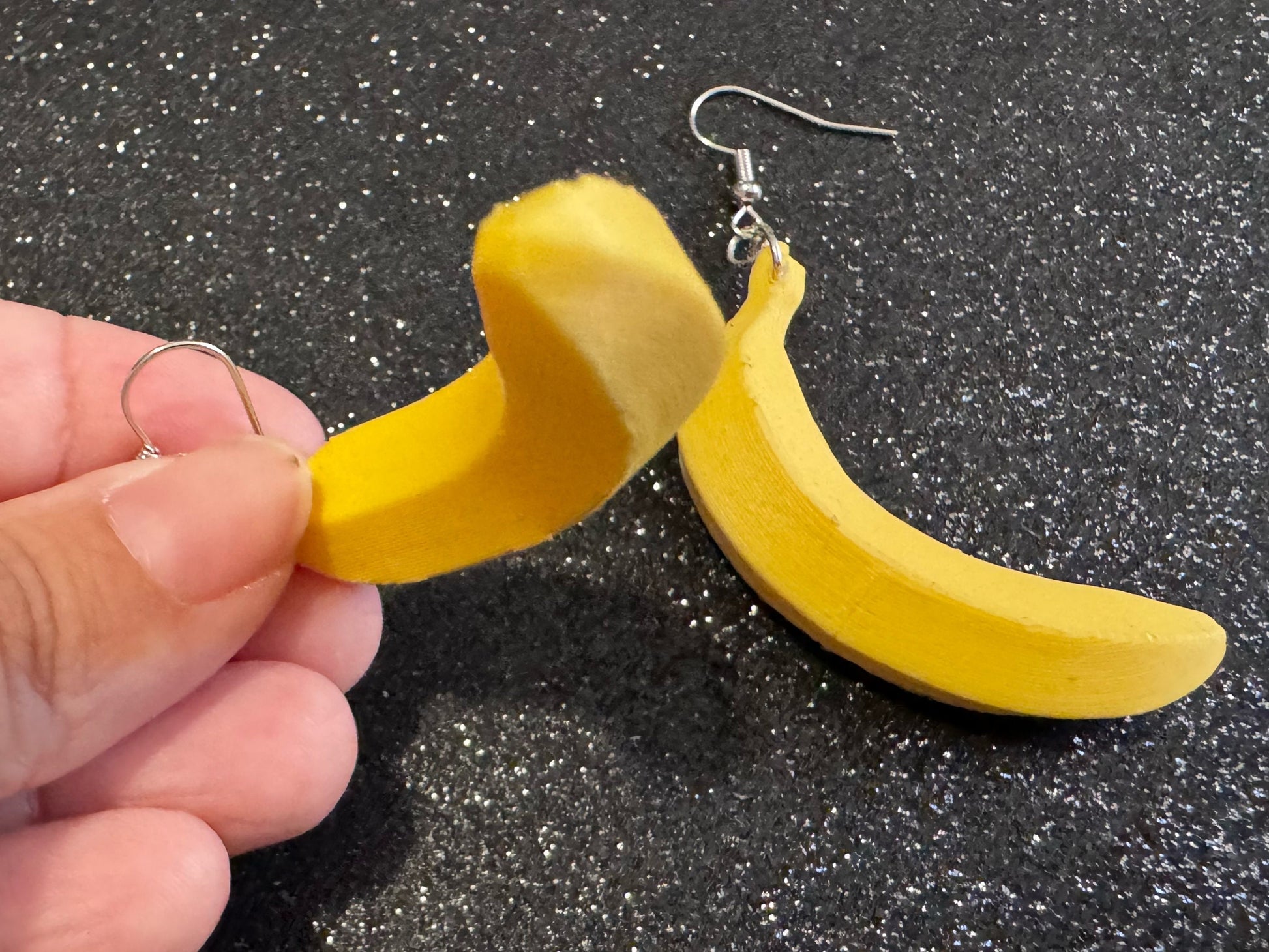 Banana Earrings: 3D Printed Bananas, Fruit, Food Earrings, Breakfast, Food Earrings, Best Gifts for Her/Him/Them