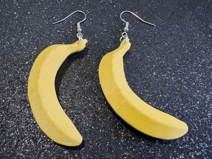 Banana Earrings: 3D Printed Bananas, Fruit, Food Earrings, Breakfast, Food Earrings, Best Gifts for Her/Him/Them