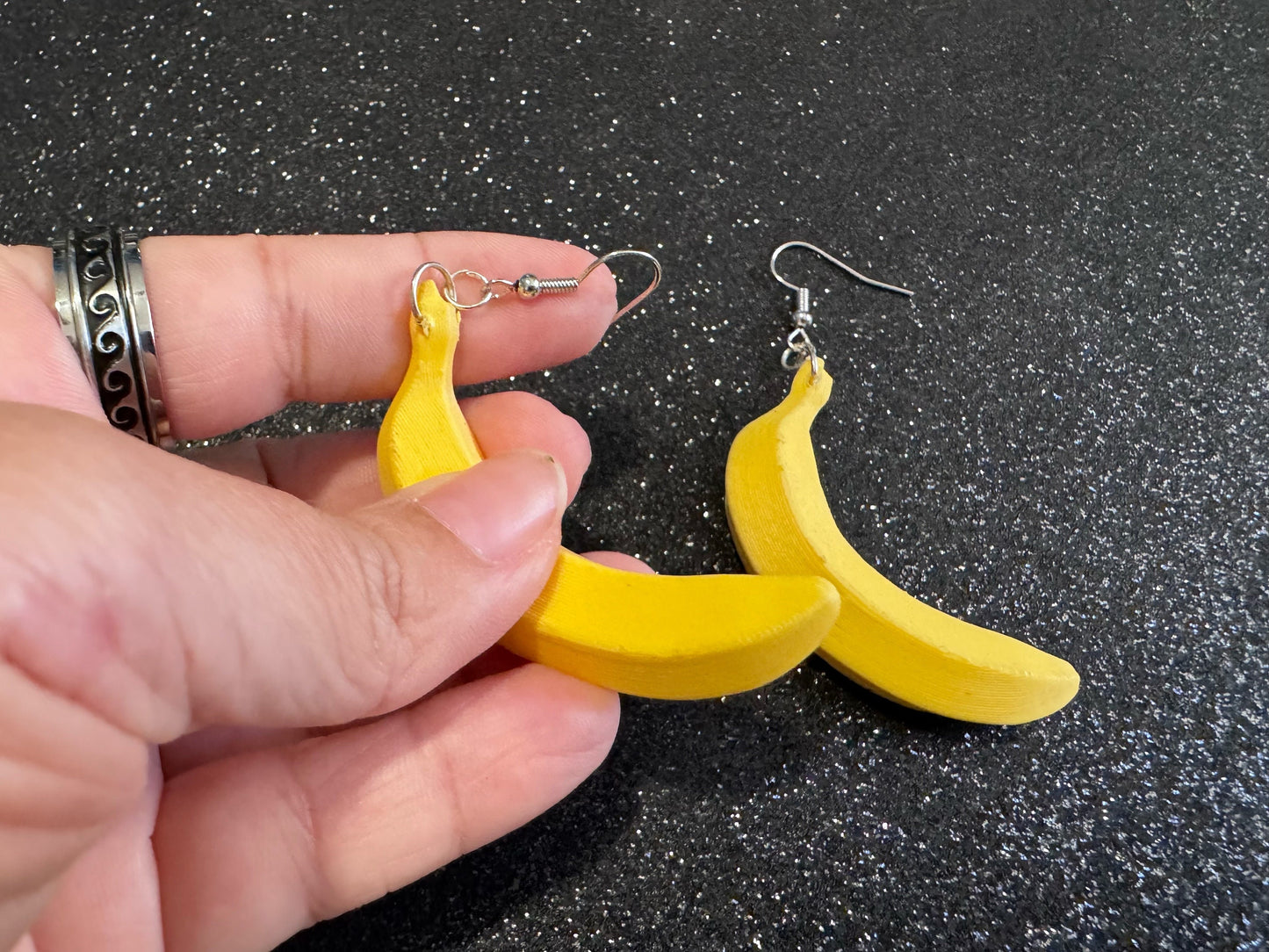 Banana Earrings: 3D Printed Bananas, Fruit, Food Earrings, Breakfast, Food Earrings, Best Gifts for Her/Him/Them