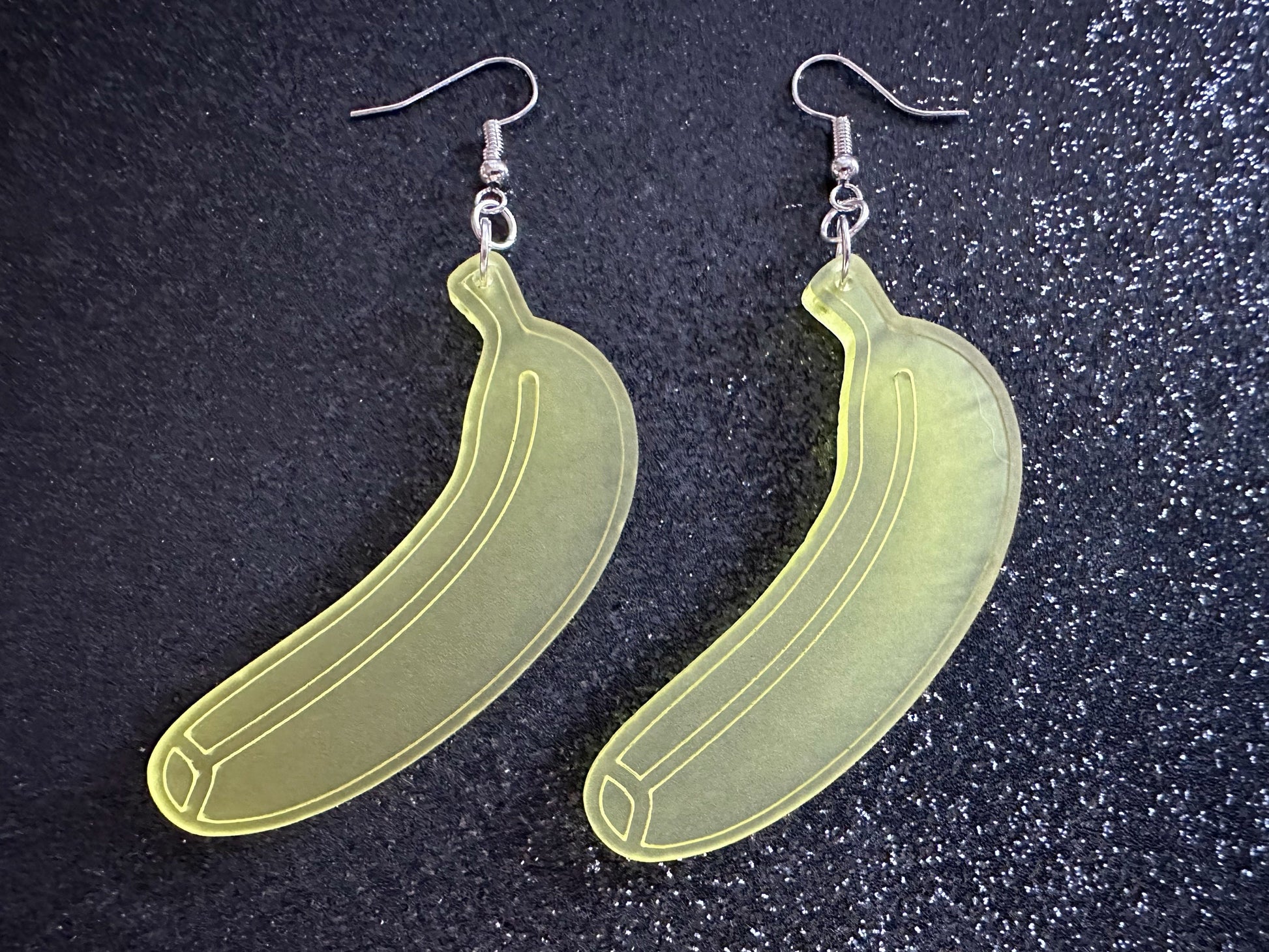 Banana Earrings: Laser Cut Acrylic Bananas, Fruit, Banana Bunch, Food Earrings, Breakfast, Food Earrings, Best Gifts for Her/Him/Them