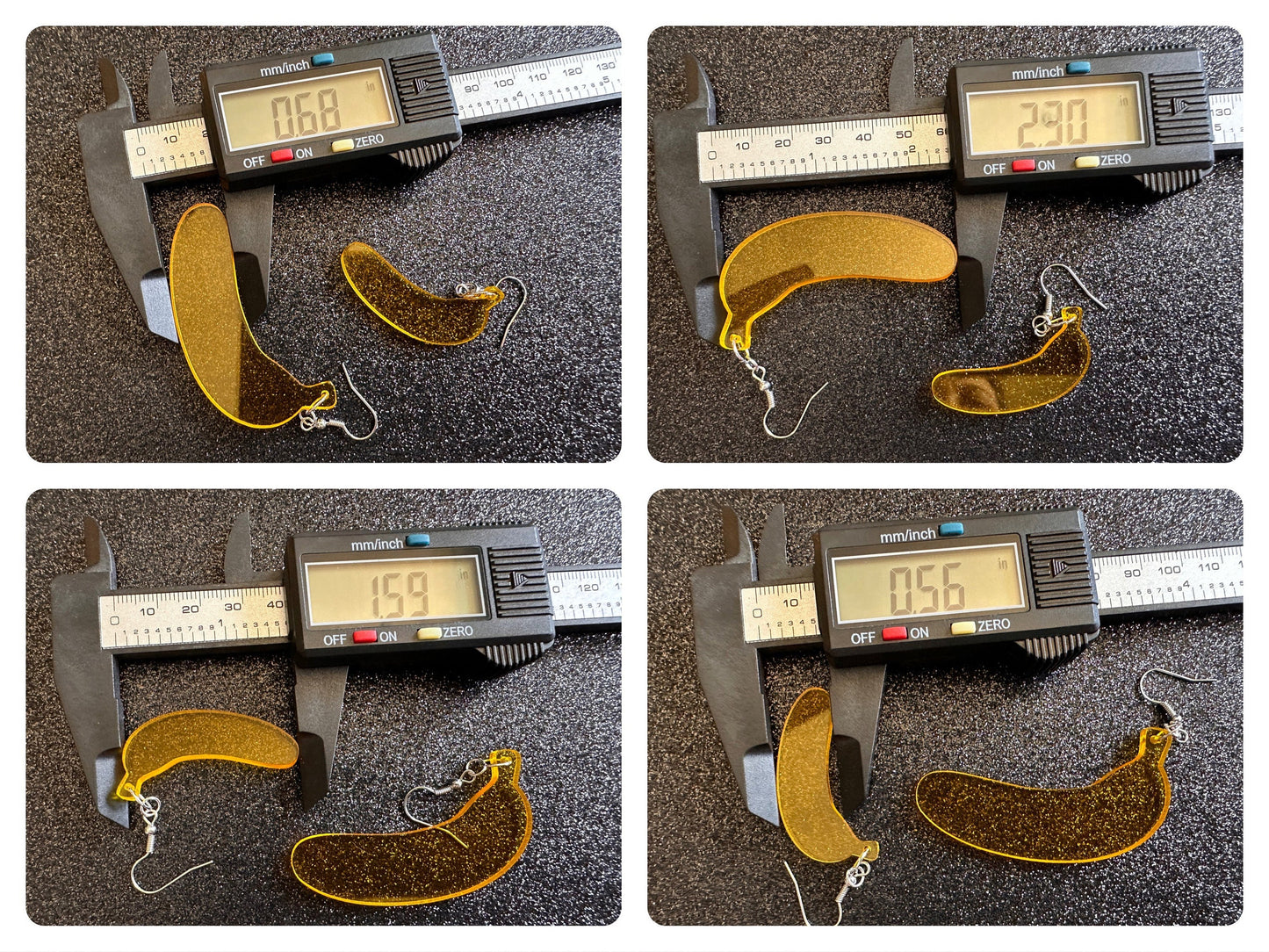 Banana Earrings: Laser Cut Acrylic Bananas, Fruit, Banana Bunch, Food Earrings, Breakfast, Food Earrings, Best Gifts for Her/Him/Them