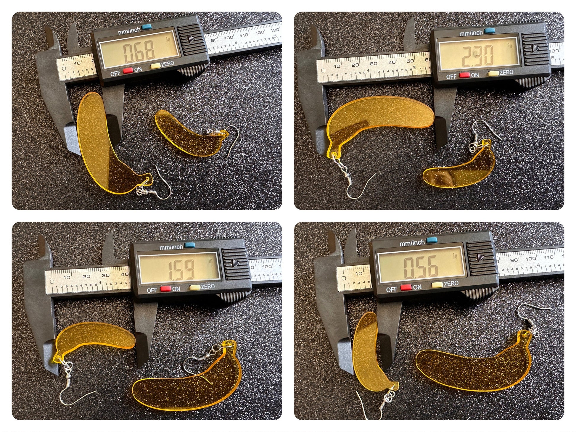 Banana Earrings: Laser Cut Acrylic Bananas, Fruit, Banana Bunch, Food Earrings, Breakfast, Food Earrings, Best Gifts for Her/Him/Them