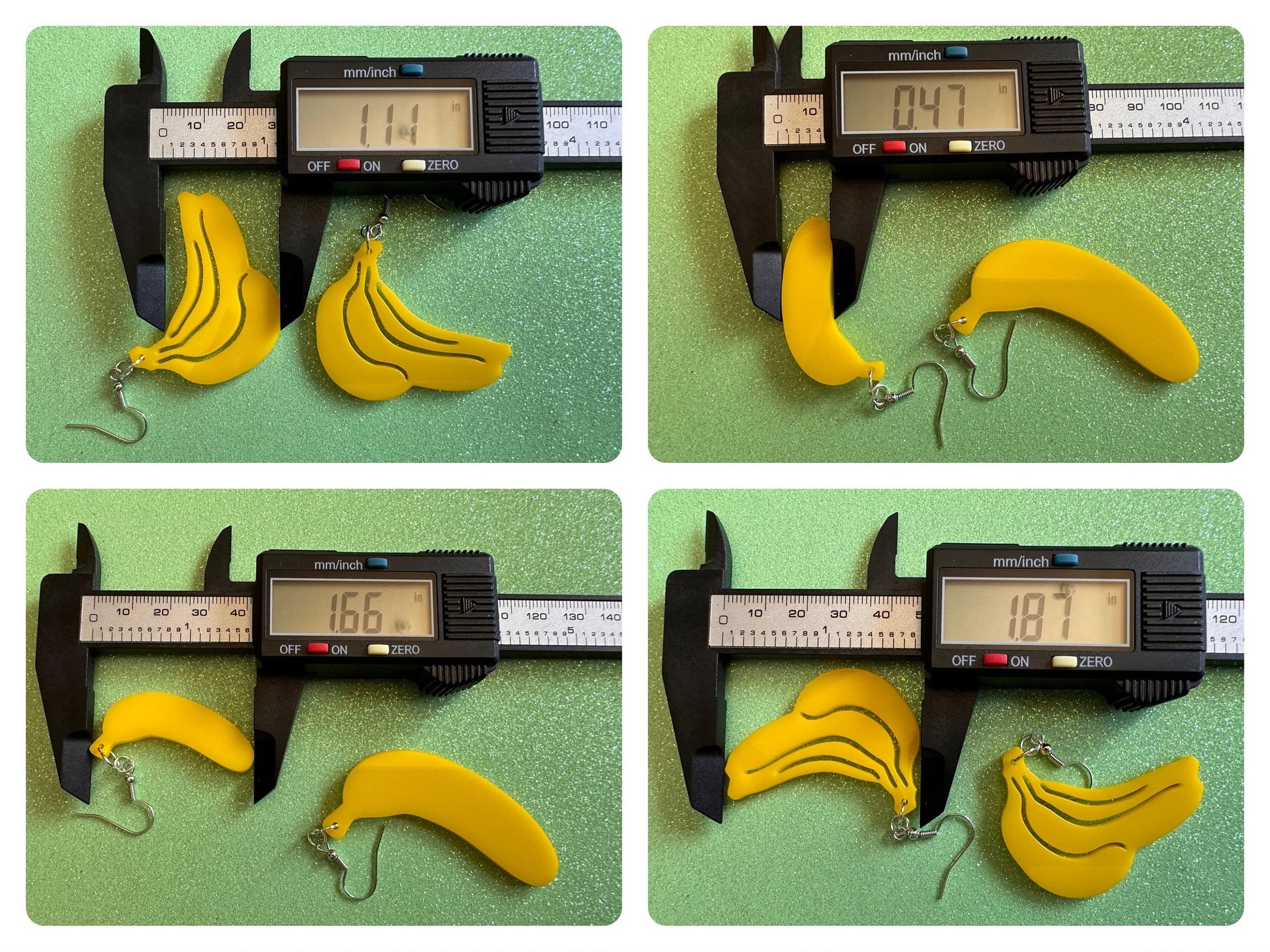Banana Earrings: Laser Cut Acrylic Bananas, Fruit, Banana Bunch, Food Earrings, Breakfast, Food Earrings, Best Gifts for Her/Him/Them