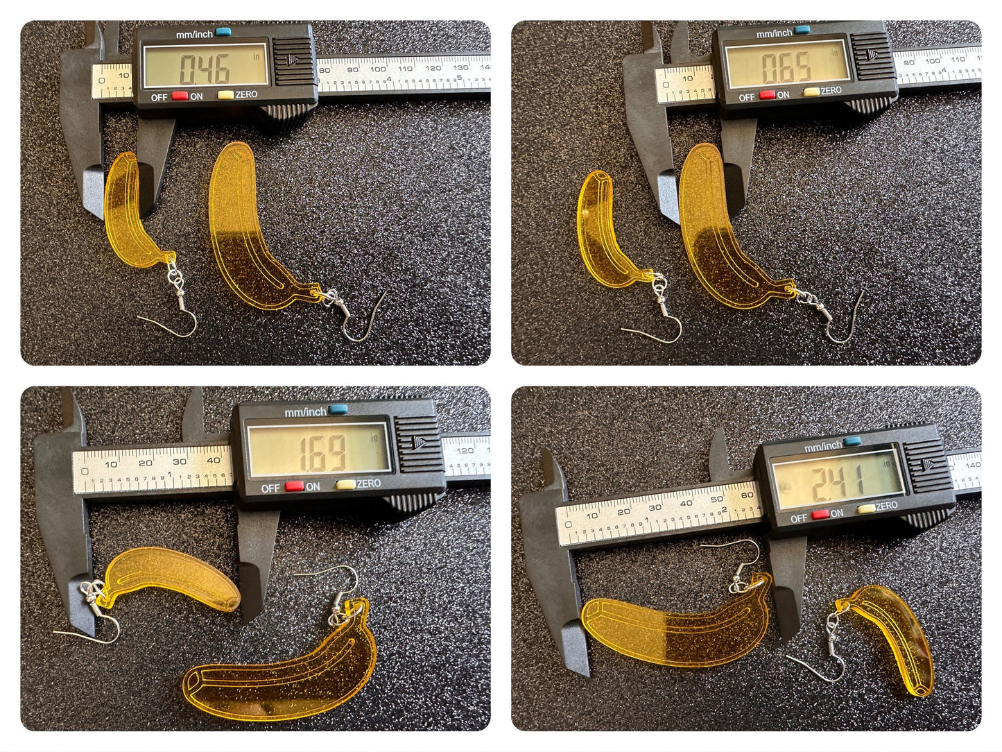 Banana Earrings: Laser Cut Acrylic Bananas, Fruit, Banana Bunch, Food Earrings, Breakfast, Food Earrings, Best Gifts for Her/Him/Them