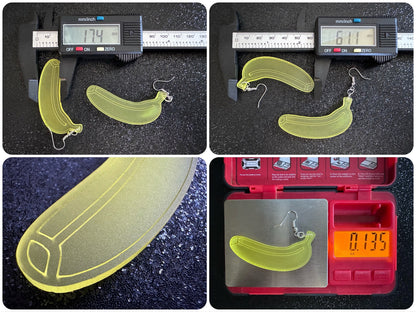 Banana Earrings: Laser Cut Acrylic Bananas, Fruit, Banana Bunch, Food Earrings, Breakfast, Food Earrings, Best Gifts for Her/Him/Them