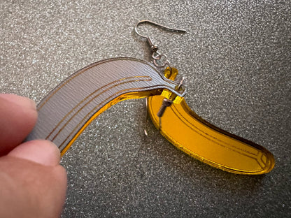 Banana Earrings: Laser Cut Acrylic Bananas, Fruit, Food Earrings, Breakfast, Food Earrings, Gold Bananas, Best Gifts for Her/Him/Them
