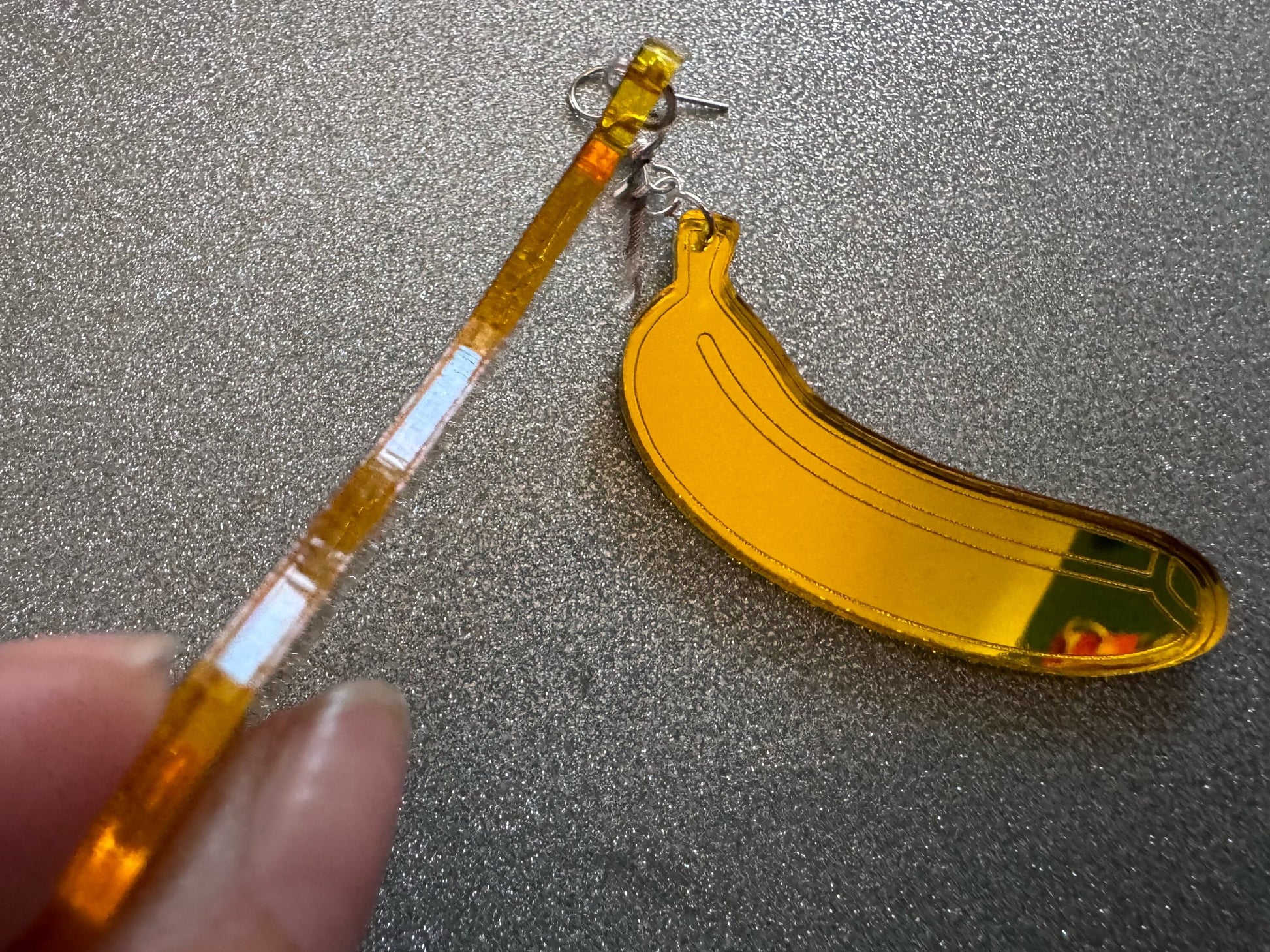 Banana Earrings: Laser Cut Acrylic Bananas, Fruit, Food Earrings, Breakfast, Food Earrings, Gold Bananas, Best Gifts for Her/Him/Them