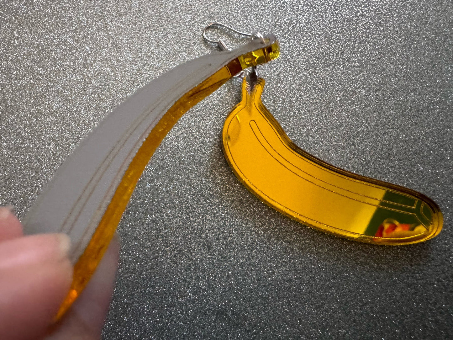 Banana Earrings: Laser Cut Acrylic Bananas, Fruit, Food Earrings, Breakfast, Food Earrings, Gold Bananas, Best Gifts for Her/Him/Them