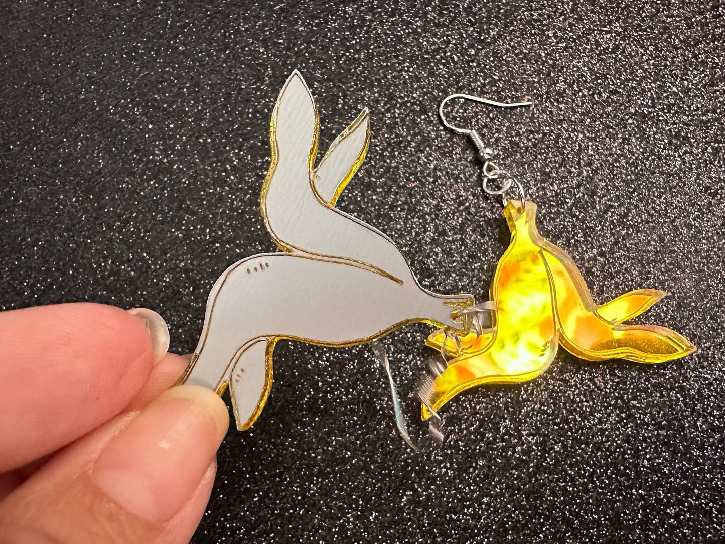 Banana Peel Earrings: Laser Cut Acrylic Bananas, Fruit, Food Earrings, Breakfast, Food Earrings, Gold Bananas, Best Gifts for Her/Him/Them