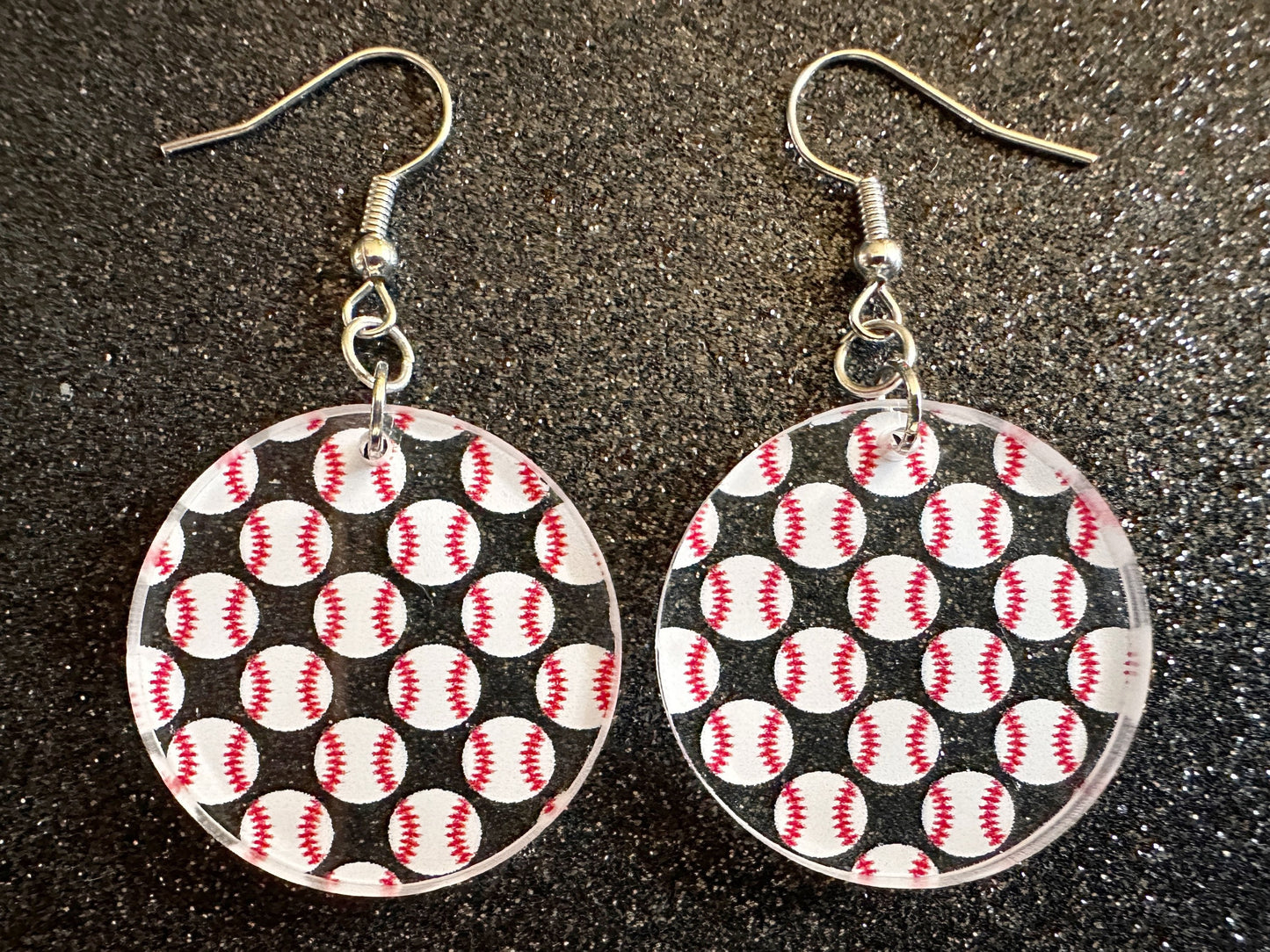 Baseball Earrings: Laser Cut Acrylic Baseball Balls, Sports Team, Sport Teams, Pitcher, Play, MLB, Baseballs, Best Gifts for Her/Him/Them