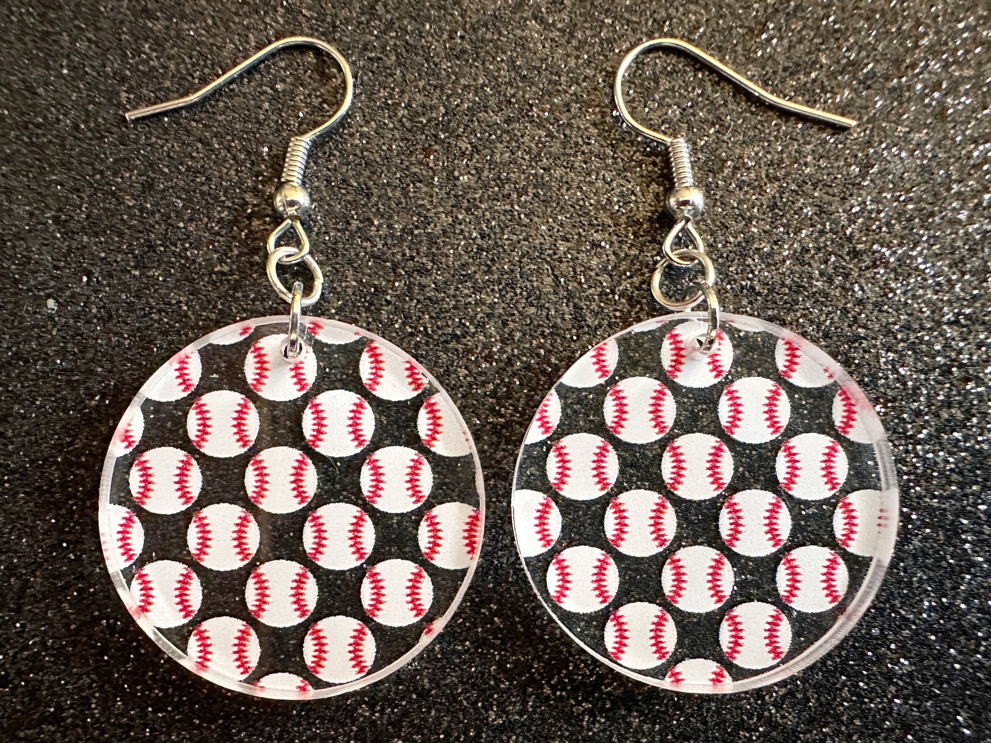 Baseball Earrings: Laser Cut Acrylic Baseball Balls, Sports Team, Sport Teams, Pitcher, Play, MLB, Baseballs, Best Gifts for Her/Him/Them