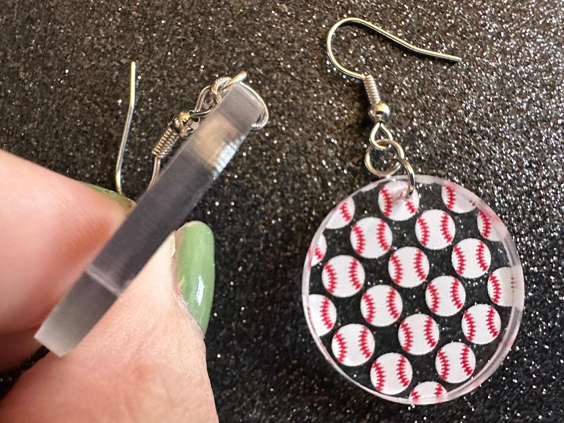 Baseball Earrings: Laser Cut Acrylic Baseball Balls, Sports Team, Sport Teams, Pitcher, Play, MLB, Baseballs, Best Gifts for Her/Him/Them