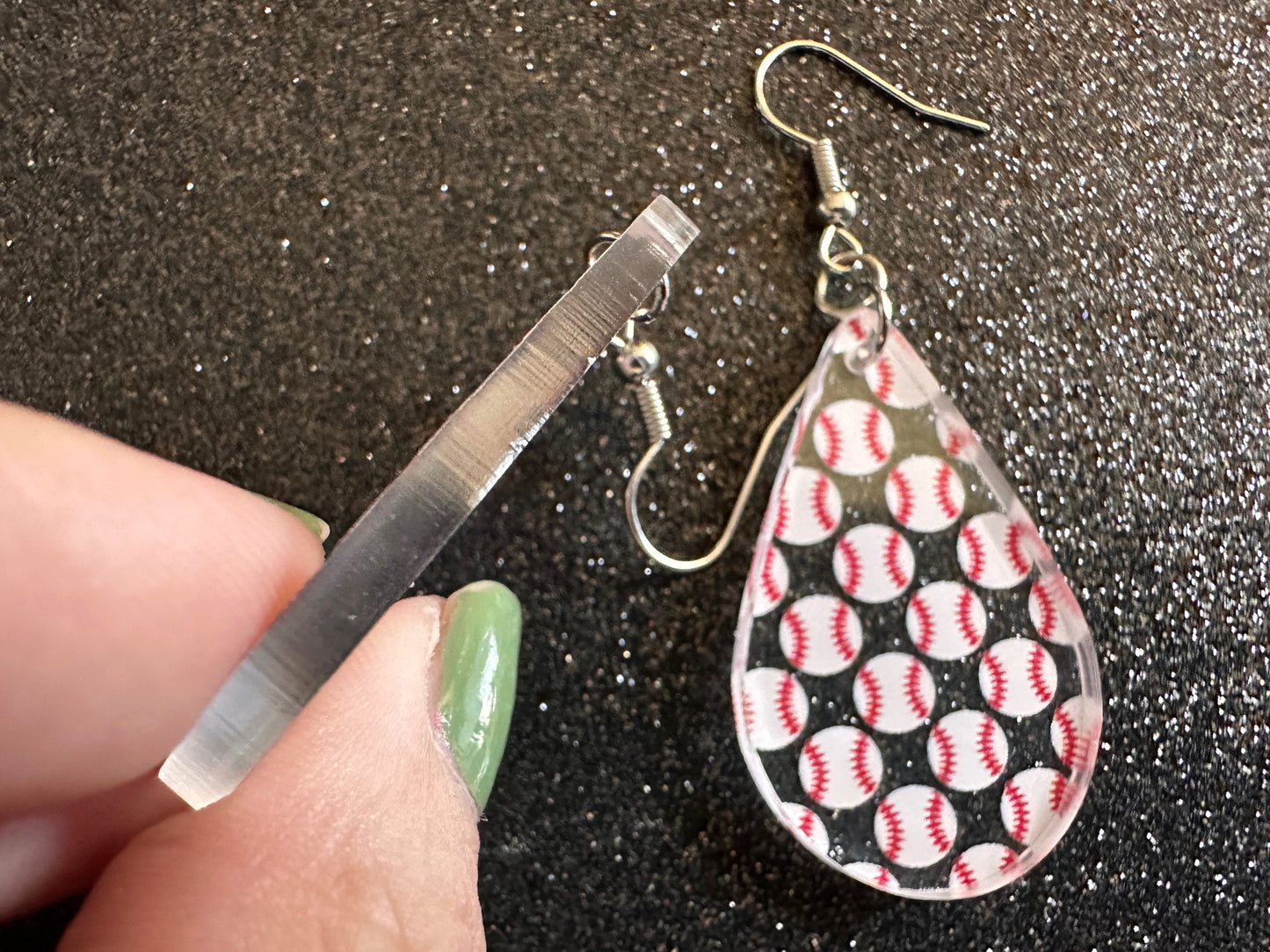 Baseball Earrings: Laser Cut Acrylic Baseball Balls, Sports Team, Sport Teams, Pitcher, Play, MLB, Baseballs, Best Gifts for Her/Him/Them